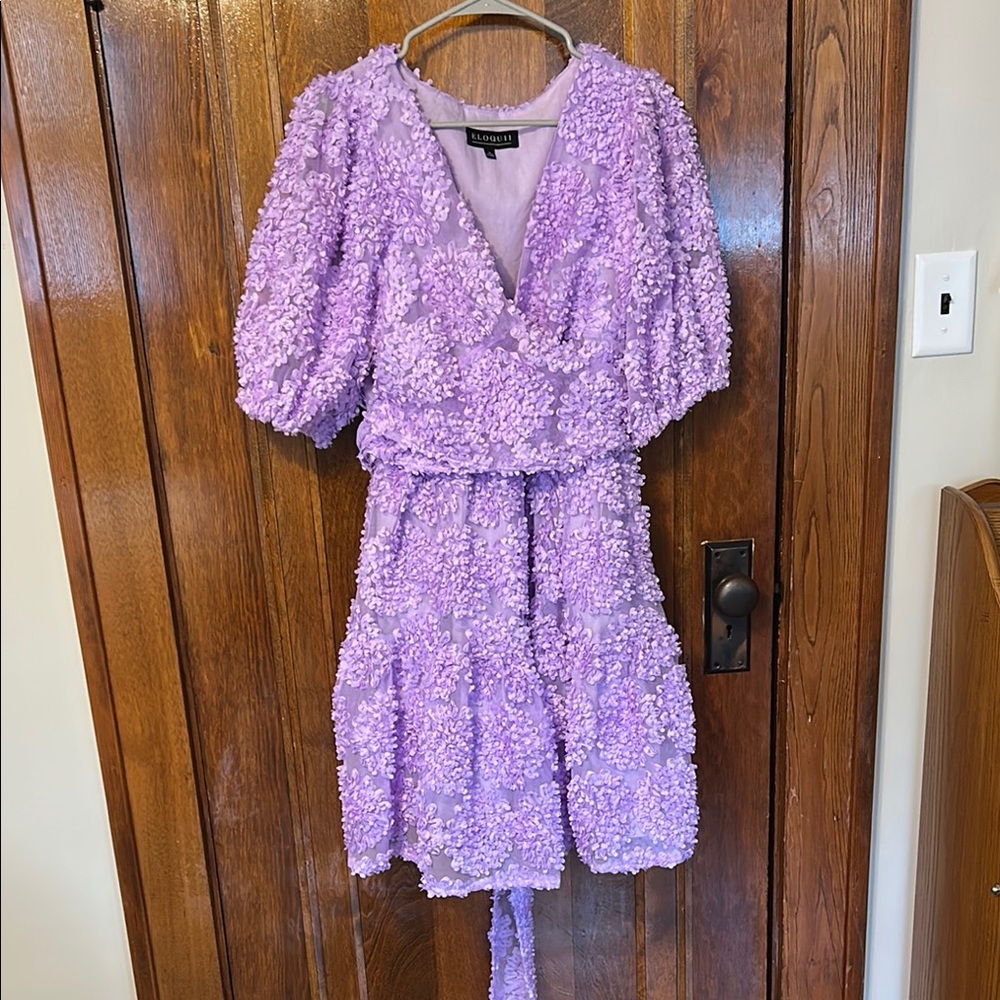 Eloquii Lavender Textured Mini Dress